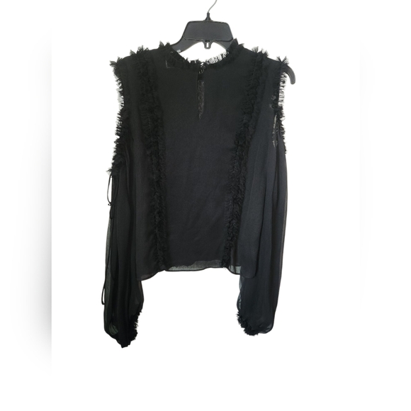 Alexis Cold Shoulder Ruffled Top Small - Picture 6 of 6
